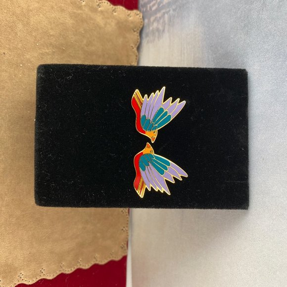 Vintage LAUREL BURCH Earrings Celeste Birds Post Earrings - Picture 4 of 4
